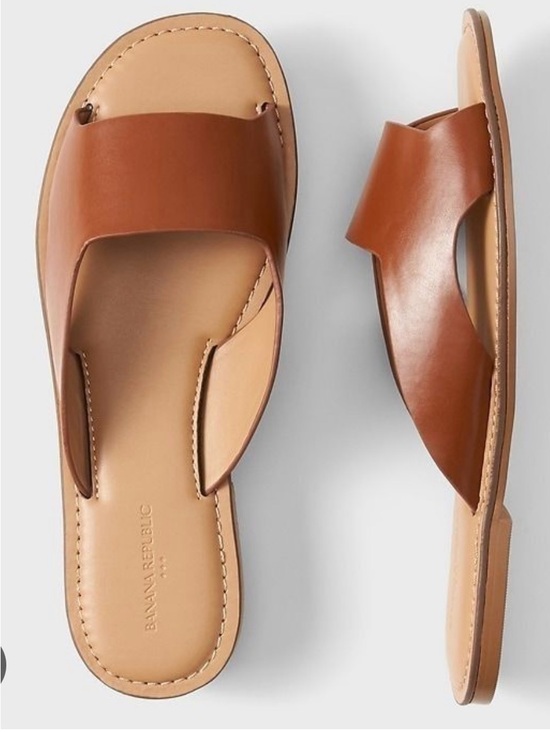Banana Republic Shoes - Banana Republic Brown Leather Slide Sandals